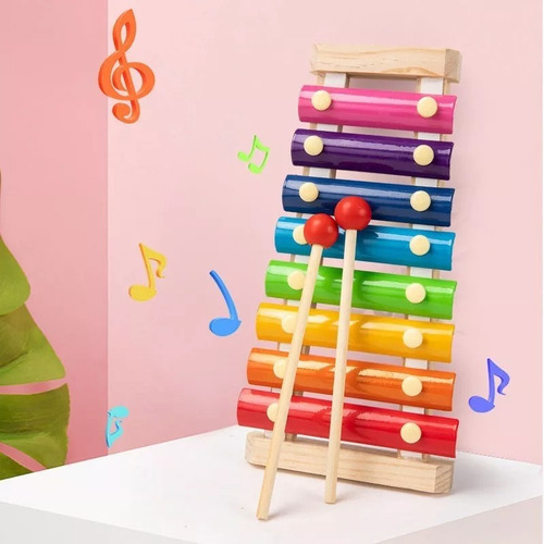 Xilofono Infantil Madera Didactico 8 Notas Montessori