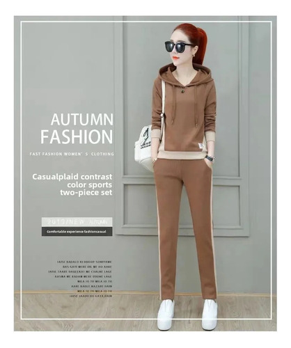 Conjunto Casual De Sudadera Con Capucha Y Pantalones Para Mu