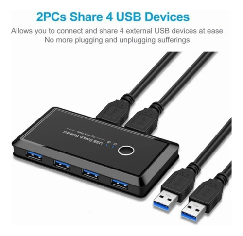 N 2 Piezas Con 4 Piezas Conmutador Kvm Usb 3.0 Selector Usb
