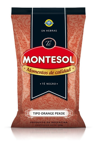 Te Ceylan Negro Montesol 100g En Hebras (tipo Orange) X2