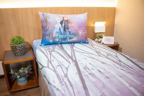 Jogo Lençol Cama Frozen Brilha No Escuro Com Elástico 2 Pçs