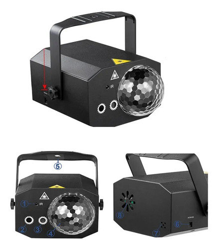 Luces De Fiesta Dj Disco Bola Luz Patrón Laser Proyector