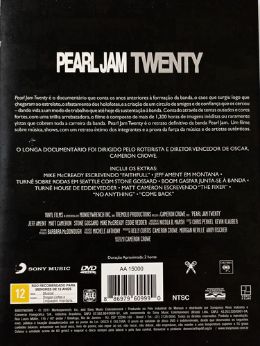 Dvd Pearl Jam Twenty - Documentário Imperdível - 2011 (Usado)