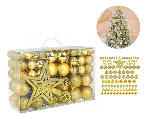 Juego De Estrellas Y Bolas Navideñas De 101 Piezas