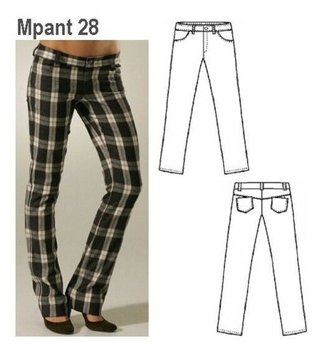 ( Moldes De Ropa)  Pantalon Jeans Mujer 0928