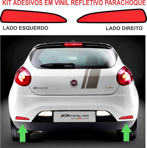 Refletivo Parachoque Adesivo Fiat Bravo