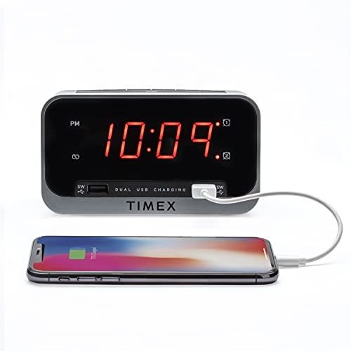 Reloj Despertador Con Doble Carga Usb, Alarma Doble, Luz Noc