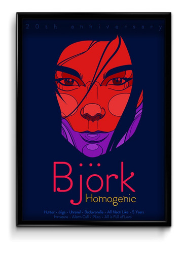 Cuadro Björk  M1 35x50 (marco + Lámina + Vidrio)