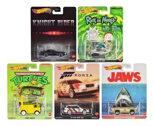 Hot Wheels Premium 5 Pzas Serie Retro Entertainment Letra Q 