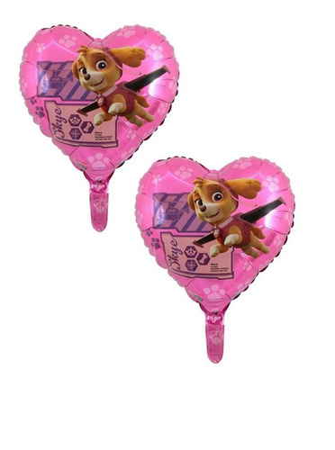 2 Globos Paw Patrol Skye Corazón