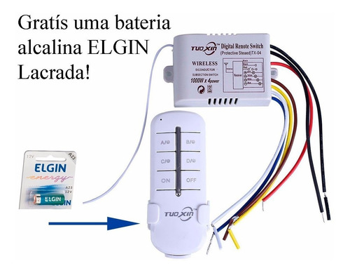 Controle Remoto Sem Fio 4 Vias Iluminação 220v 3 Unidades