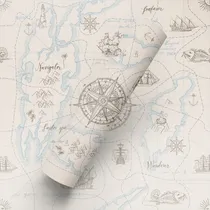 Comprar Papel De Parede Autocolante De Sala Bussolas Mapas Mar 12m