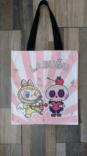 Tote Bag Van Gogh Labubu Capibara Principito Demon Slayer Labubu Rosa Lisa Tela Blanco