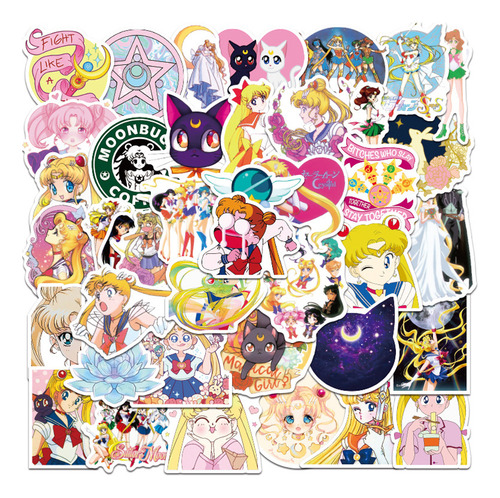 50 Pegatinas Clásicas De Anime Sailor Moon Girl Para Noteboo