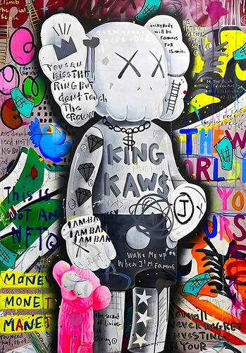 Cuadro Decorativo Para Hogar/ Negocio Kaws Street | 90x140