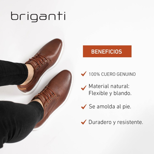 Zapato Hombre Cuero Briganti Zapatillas Urbanas Hcac01004