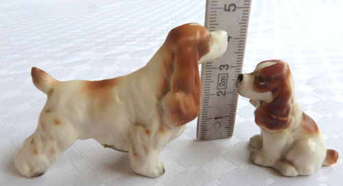 Monijor62-antiguo Coleccion Figura 2 Perritos Coker Porcelan (Usado)