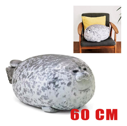 Foca Gordita Manchada - Almohada De Peluche - 60 Cm