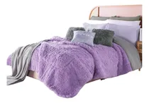Comprar Cobertor Mat\u002Find Borrega Peluche Pelo Largo Violet Concord
