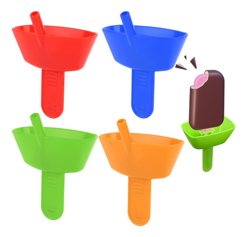 4 Soporte Para Paleta Goteo Helado Pajilla Congelada Helada