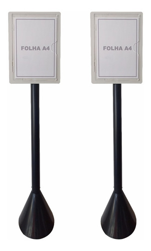 Kit 2 Display Pedestal Para Folha A4 - Identificação De Área