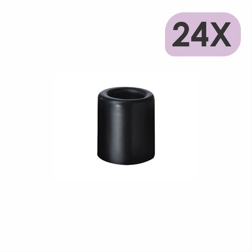 Imagem 1 de 3 de Kit 24 Batente 1 1/4'' 32mm Pvc Preto Pé Sofá Batedor Porta