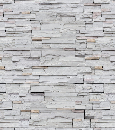 Imagen 1 de 8 de Papel Tapiz De Piedra Laja Gris Ladrillo Autoadherible Pared
