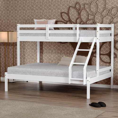 Beliche Com Cama Casal Eco Madeira Maciça Branco