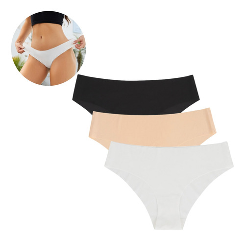 Pack X3 Bombacha-bikini Sin Costura Tela Invisible 