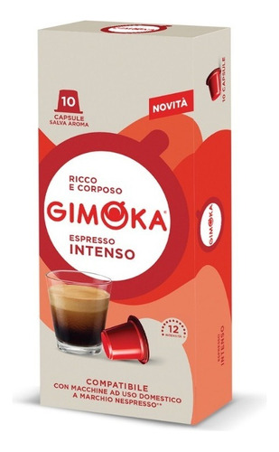 Gimoka cafe Intenso caja 10 capsulas compatibles nespresso