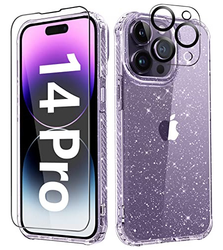 Funda Para iPhone 14 Pro Sparkle Transparente 6.1 Pulgada Pl