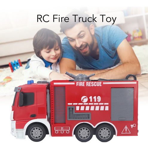 Juguete De Camión De Bomberos Con Control Remoto Rc Interact