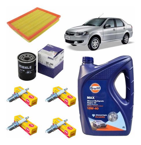 Kit De Service+ Bujias Ngk Fiat Siena Palio 1.3 1.4 Fire Gnc