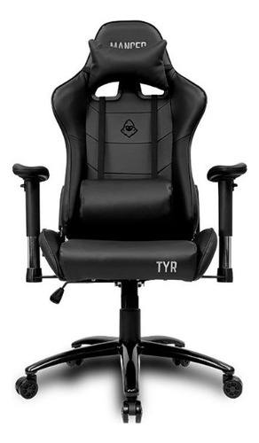 Silla de escritorio Mancer Tyr MCR-TYR-PRP01 gamer  negra con tapizado de cuero sintético