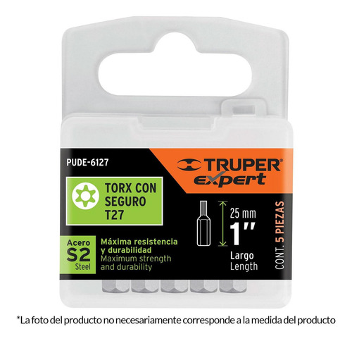 Puntas Torx C/seguro T10 Largo 1'' 5pz Truper 12263