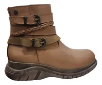Comprar Botas Borcegos Mujer Cuero Citadina Pulseras Plataforma