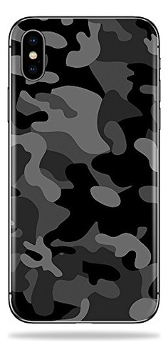 Mightyskins Skin Compatible Con Apple iPhone X - Black Camo