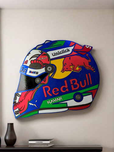 Cuadro3d Casco Checo Perez F1 Red Bull Gp Mexico Regalo 