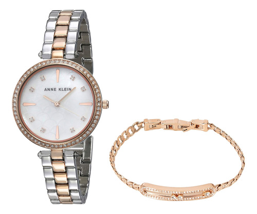 Juego De Reloj Y Pulsera Anne Klein Para Mujer Con Detalles 