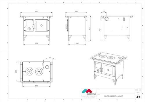Cocina Calefactor A Leña 115 M2 Doble Combustion F820f
