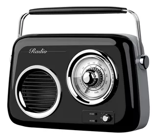 Radio Vintage Select Sound Análogo Recargable Bluetooth Color y acabado Negro