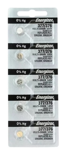 Pila Energizer Para Reloj Y Relojería 377/376 Tira X 5 Srj