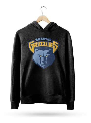  Buzo Canguro Nba Memphis Grizzlies Logo Alternativo Negro