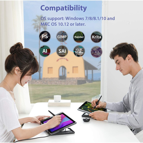 Imagen 8 de 9 de Tableta Gráfica Huion Kamvas Pro 12, Soporte Ajustable, Ips