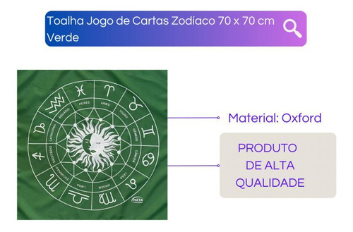 A Legítima Toalha Zodiaco P Jogos Cartas 70x70cm Verde
