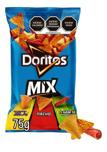 Botana Sabritas Doritos Mix Queso (10 Piezas De 75 Gr. C/u).