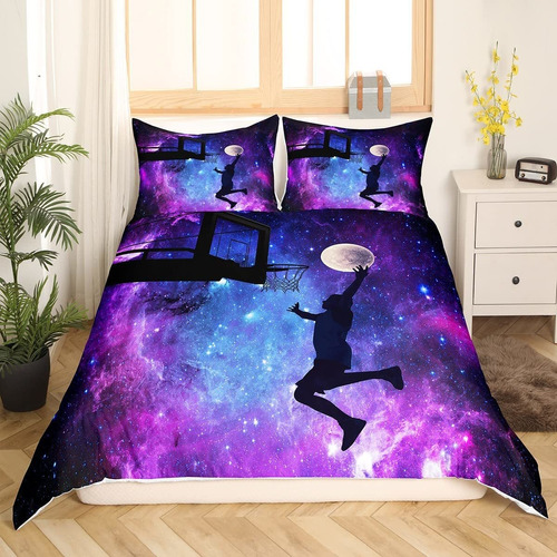 Juego De Ropa De Cama Galaxy Para Niños Y Niñas, Funda De.