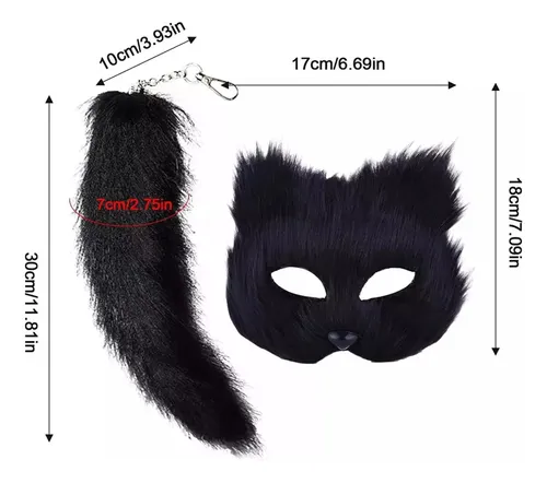 Set De Mascarillas De Gato Peludo Para Mujer