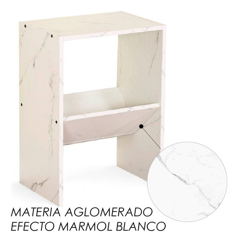 Buro Mesa De Noche Minimalista Blanco Acabado Brillante