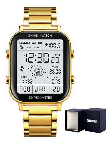 Reloj Digital Empresarial Impermeable Skmei De Acero Inoxida